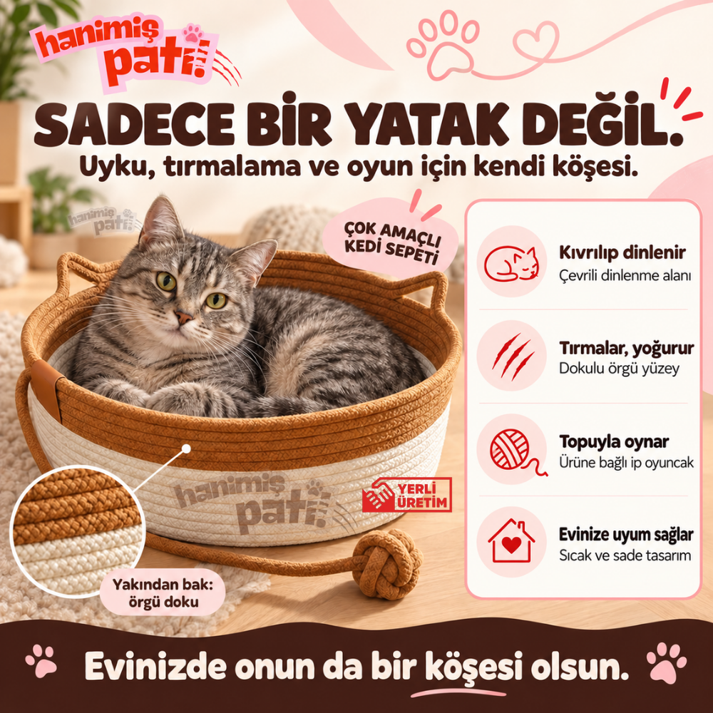 Hanimiş Pati çok amaçlı kedi sepeti